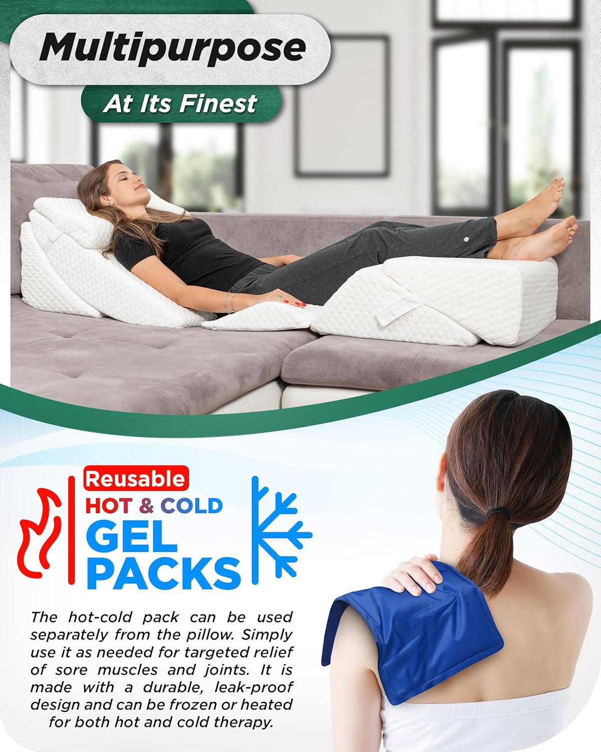 Lunix 6pcs Orthopedic Bed Wedge Pillow Set