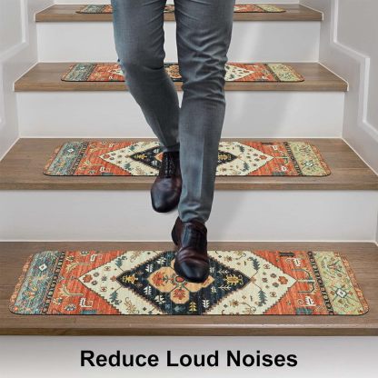 OJIA Non-Slip Carpet Stair Treads for Wooden Steps Set of 15