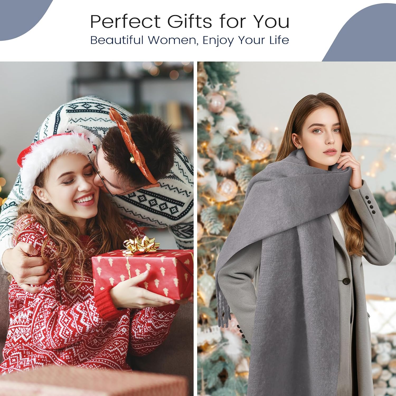 Women's Mohair Winter Scarf Pure Color, Warm Winter Scarf for Women and Men, Super Soft Cashmere Feel Women Scarf