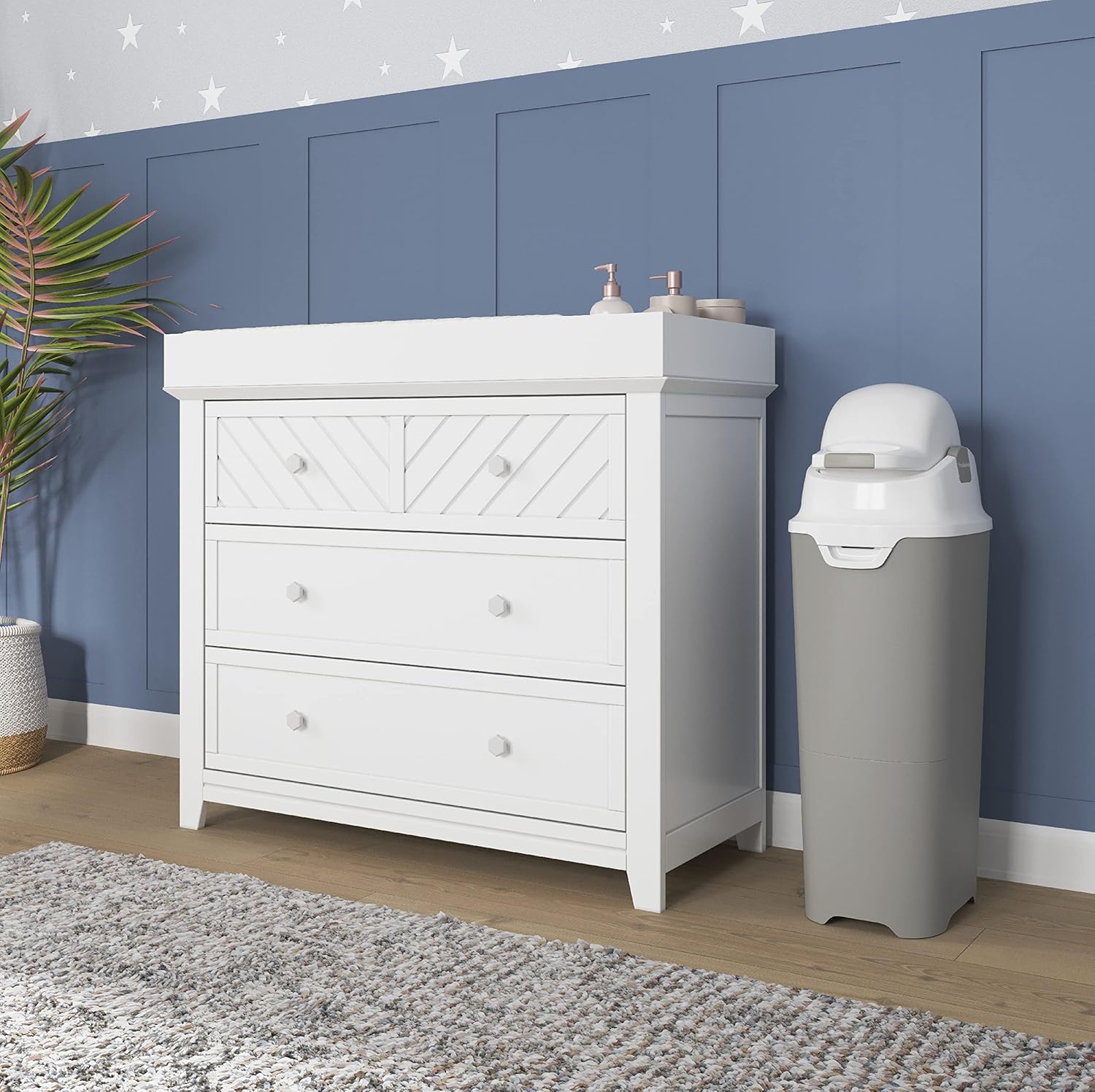 Foundations Tall Diaper Pail with Airtight Lid - Durable & Odorless Diaper Disposal