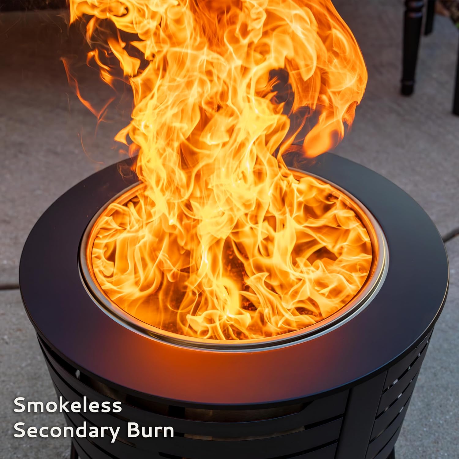 TIKI Brand Smokeless 25 in. Patio Fire Pit, Wood Burning Outdoor Fire Pit