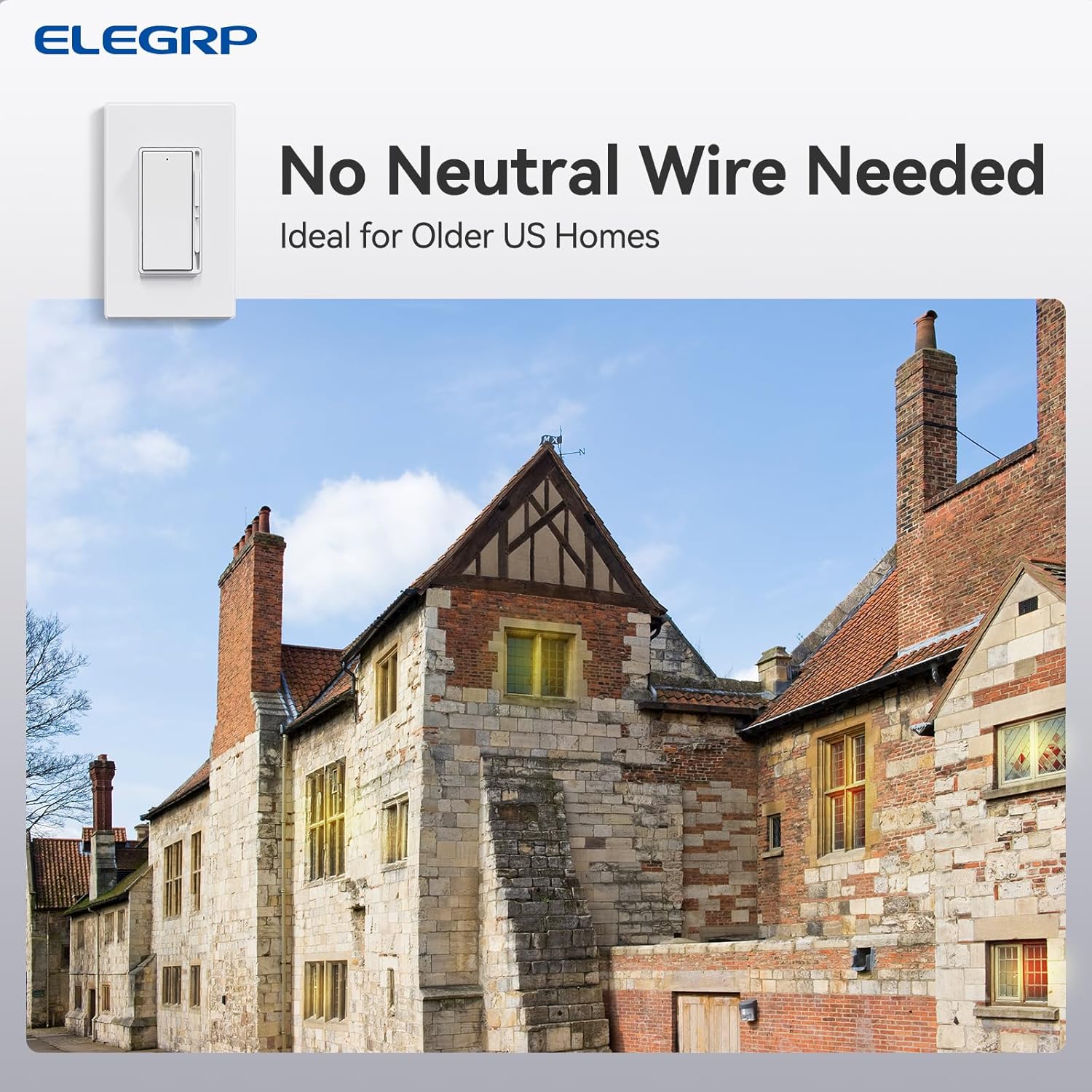ELEGRP Digital Dimmer Light Switch, 10 Pack, Matte White