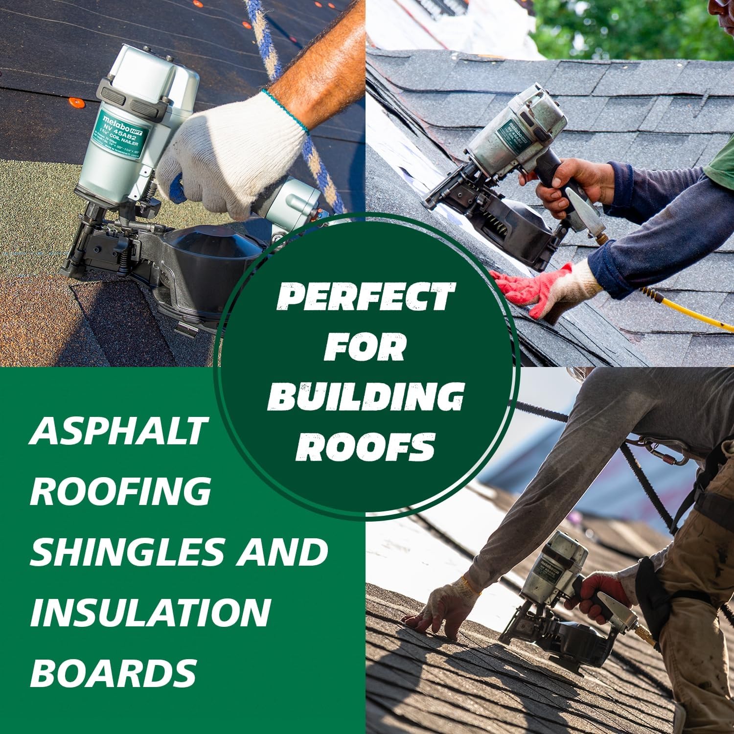 Metabo HPT Roofing Nailer Pro-preferred Pneumatic Power Nailers in Roofing tools
