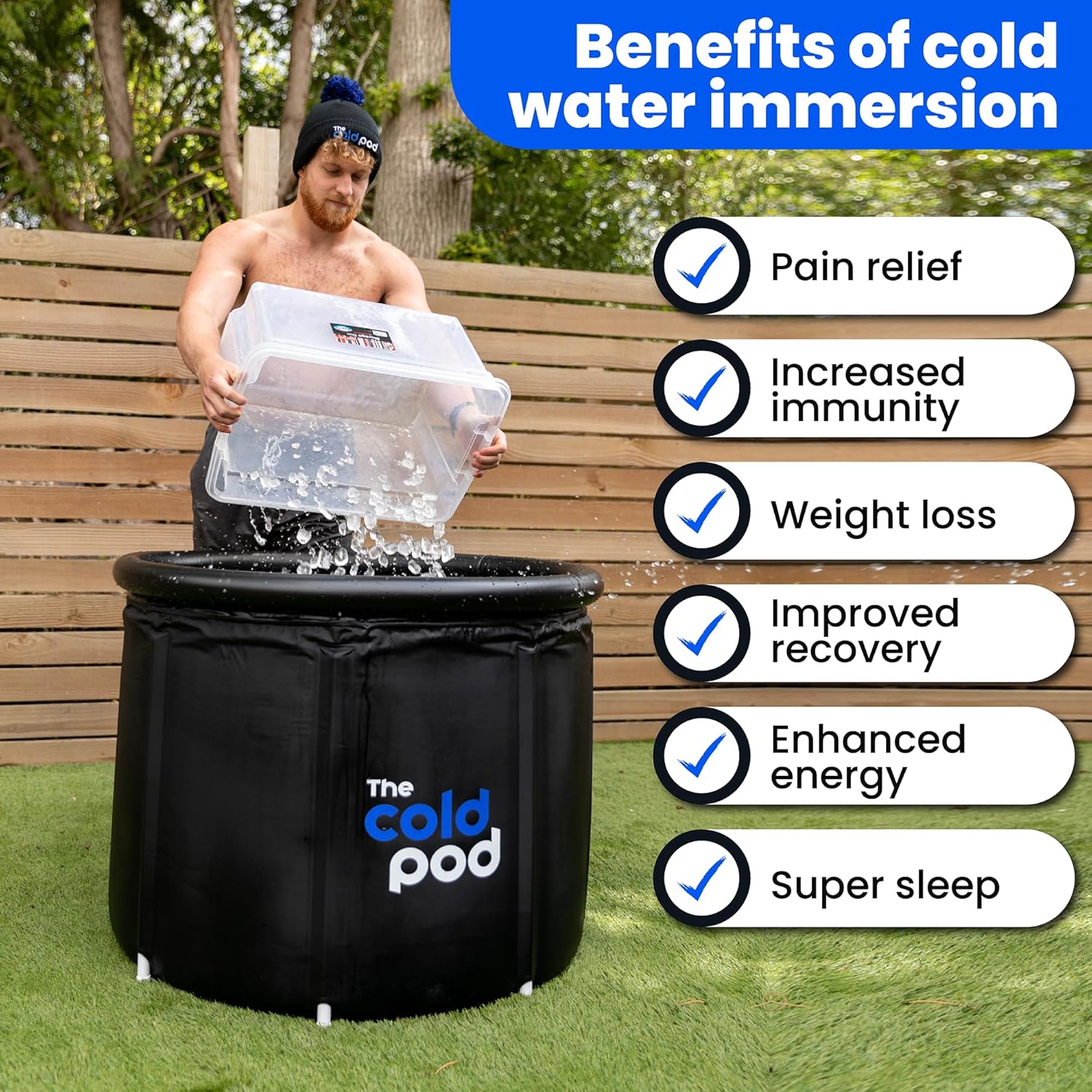 The Cold Pod Ice Bath Tub for Athletes with Cover