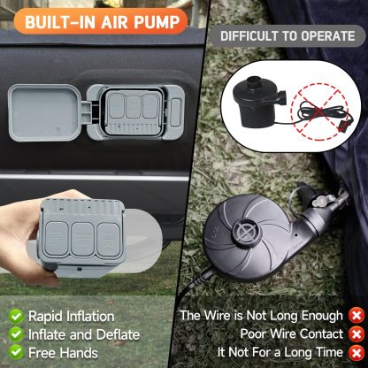 Umbrauto Truck Bed Air Mattress Inflate and Deflate with Rechargeable