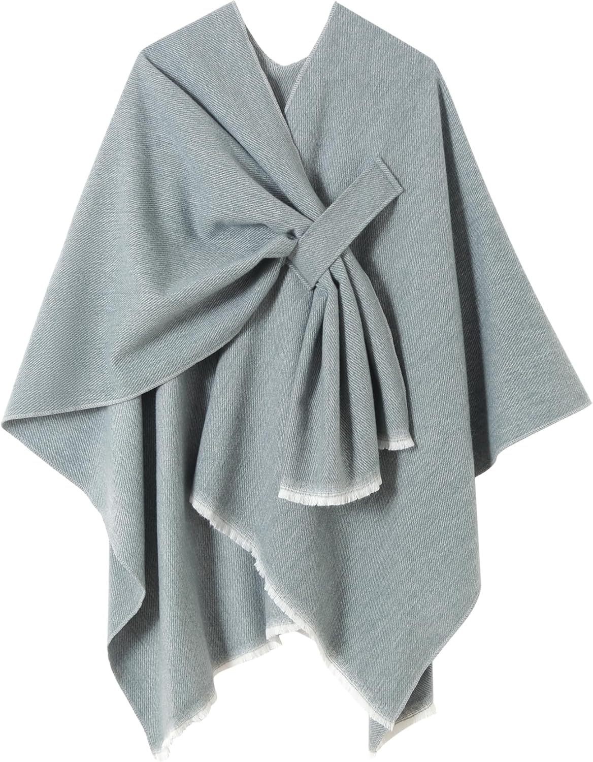 Dark Gray Women's Front Open Shawl