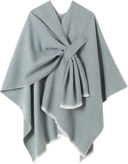 Dark Gray Women's Front Open Shawl
