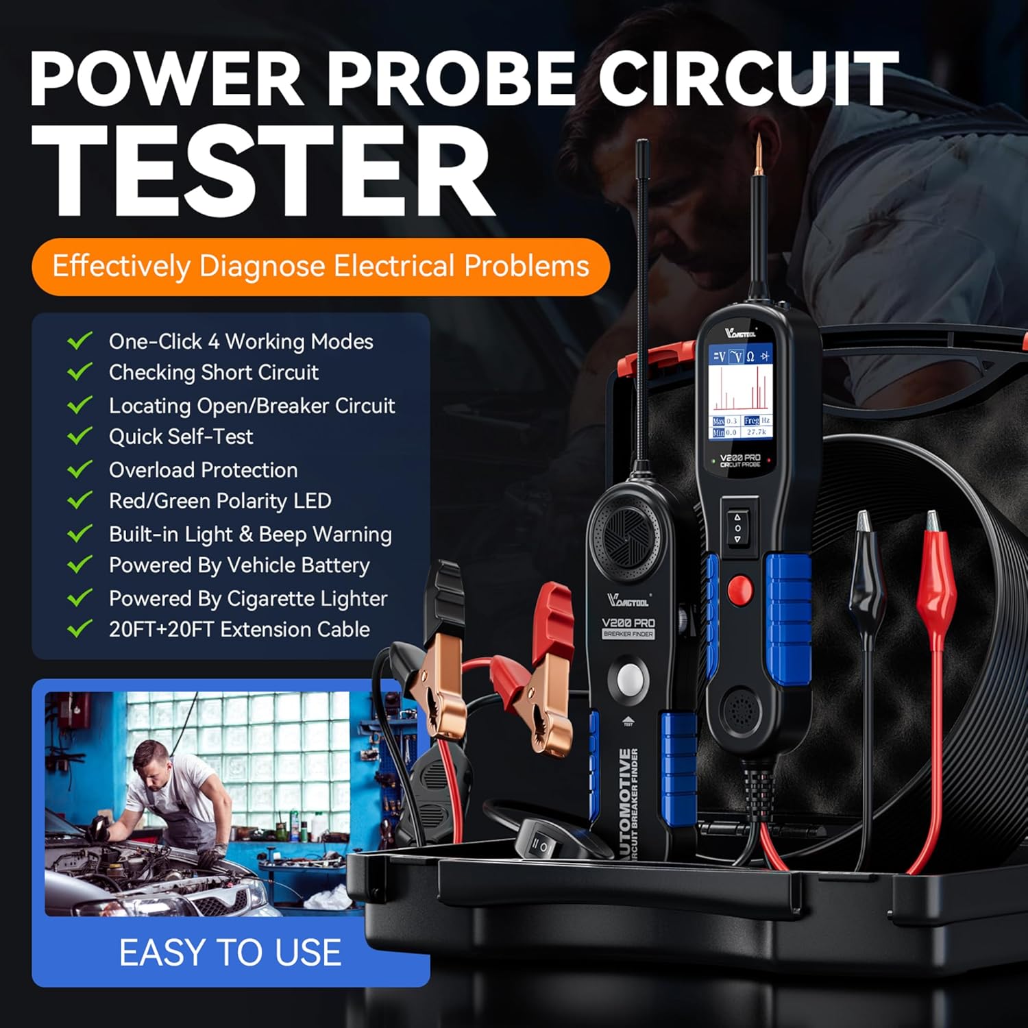 VDIAGTOOL Automotive Power Circuit Probe Tester Breaker Finder Too