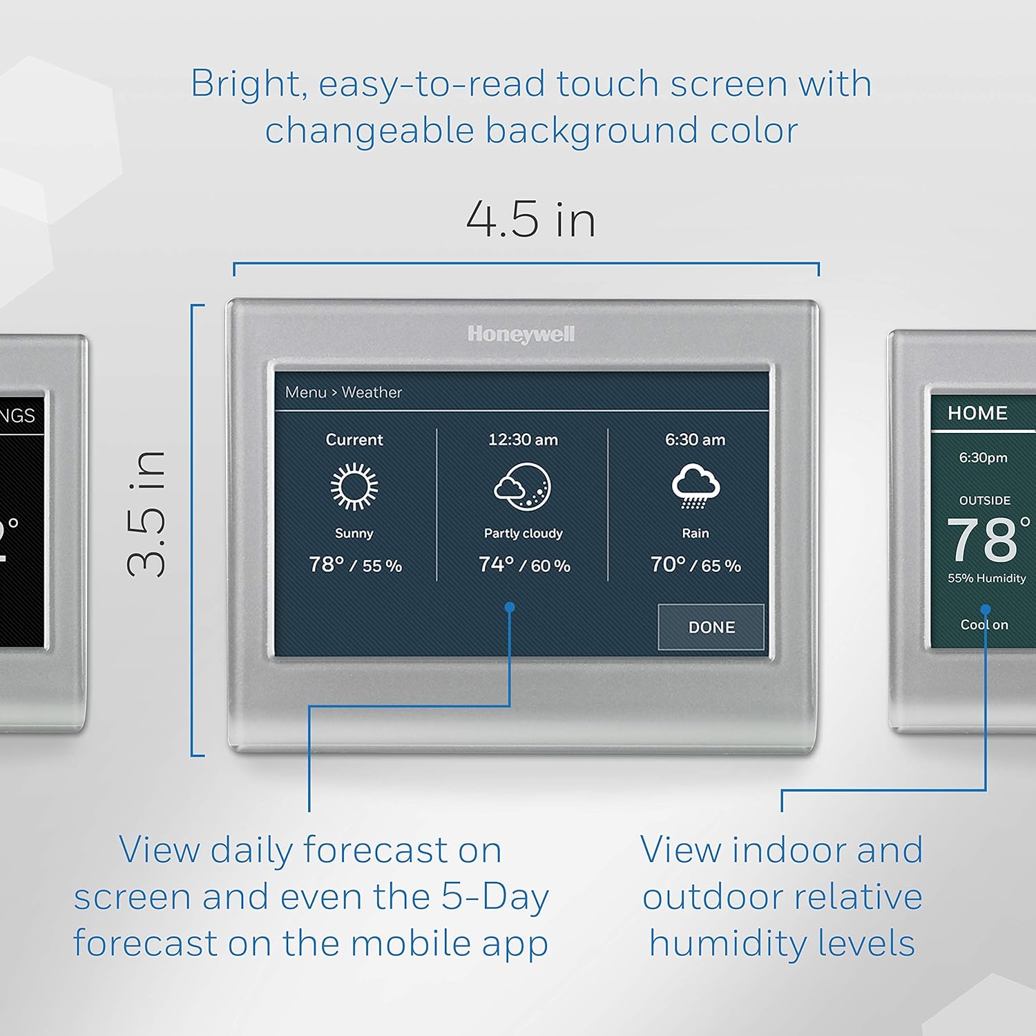 Honeywell Home Wi-Fi Smart Color Thermostat, Touch Screen