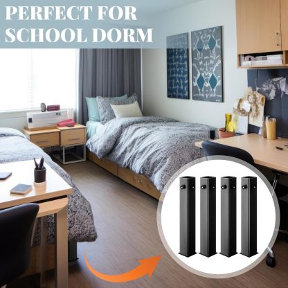 Tandefio 4 Pcs College Dorm Bed Risers Ultimate Height Carbon