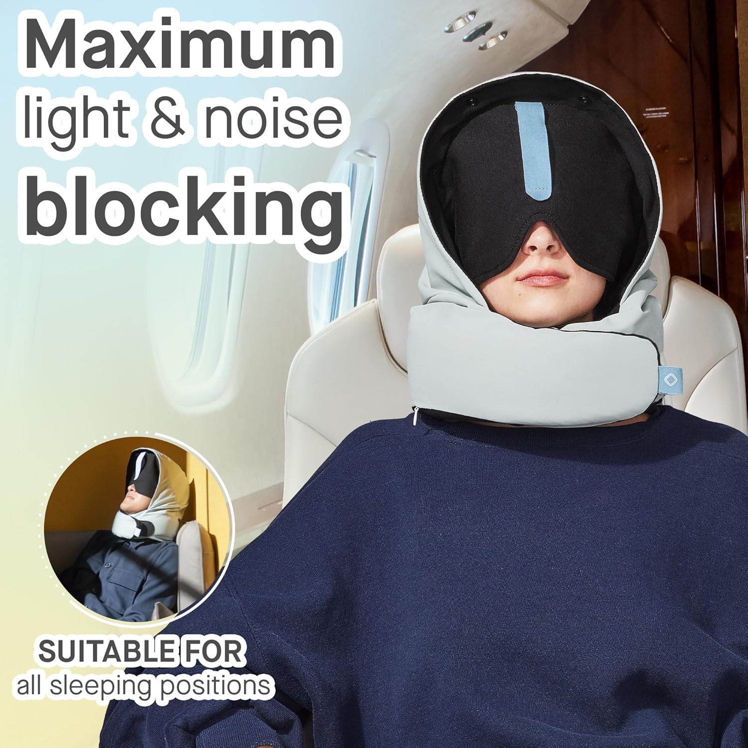 PLUTO Premium Travel Neck Pillow with Adjustable Velcro
