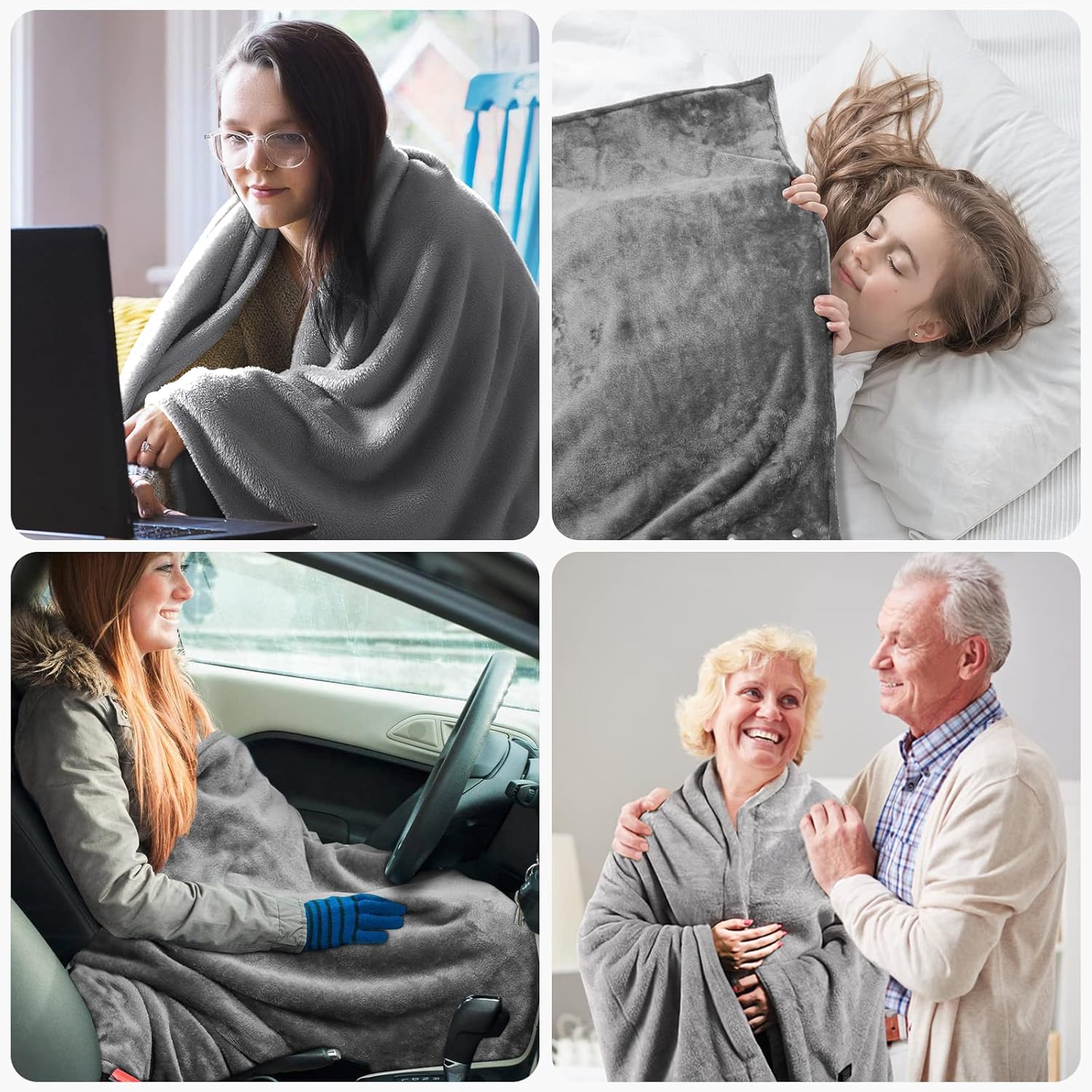 New Fi USB Heated Blanket with 3 Heating Levels & Timing Function