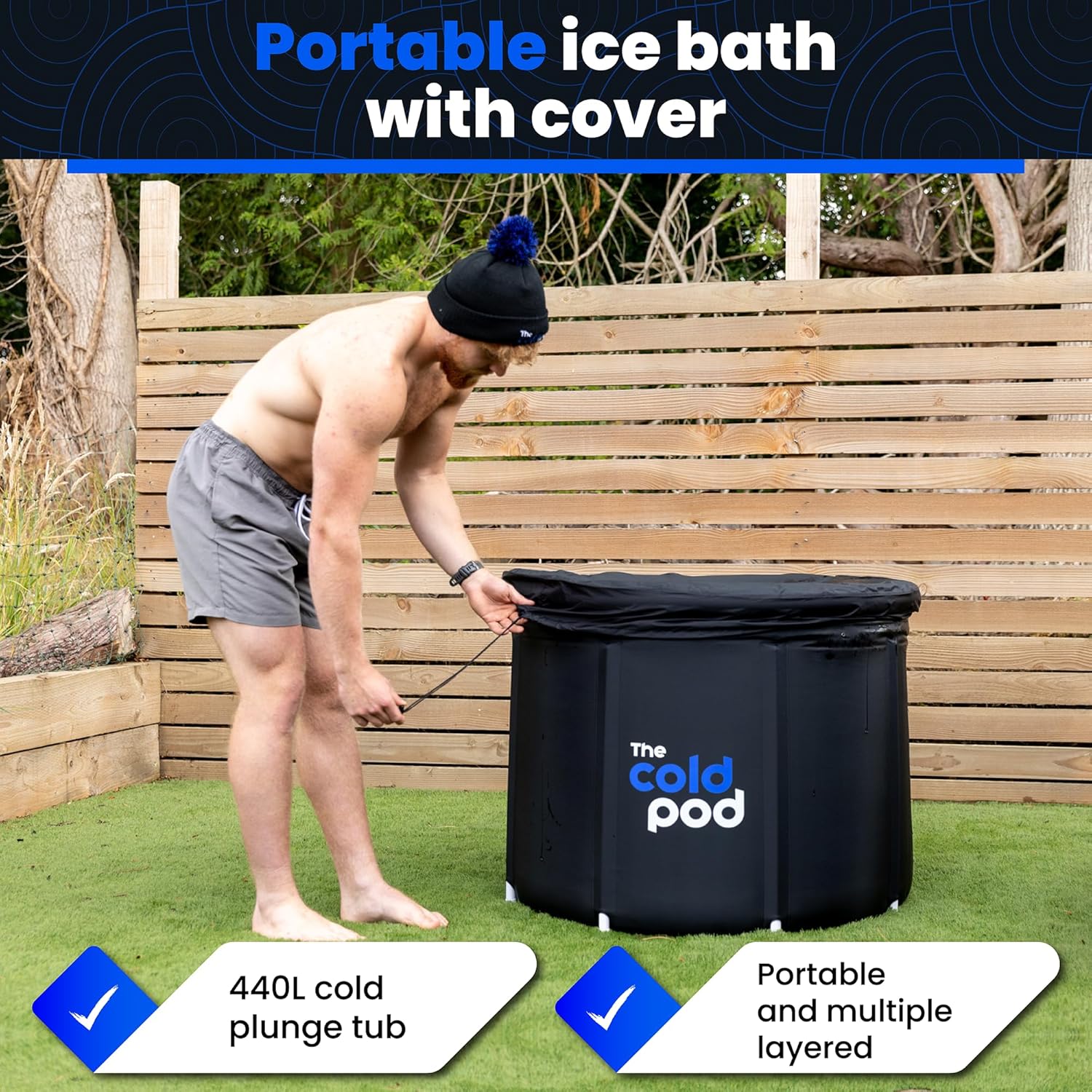 The Cold Pod Ice Bath Tub for Athletes with Cover