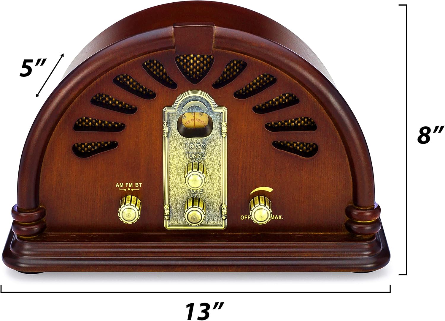 ClearClick Classic Vintage Retro Style AM/FM Radio with Bluetooth