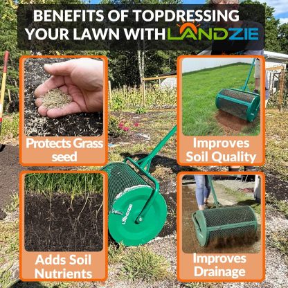 Landzie 24 Inch Compost Spreader and Peat Moss Spreader