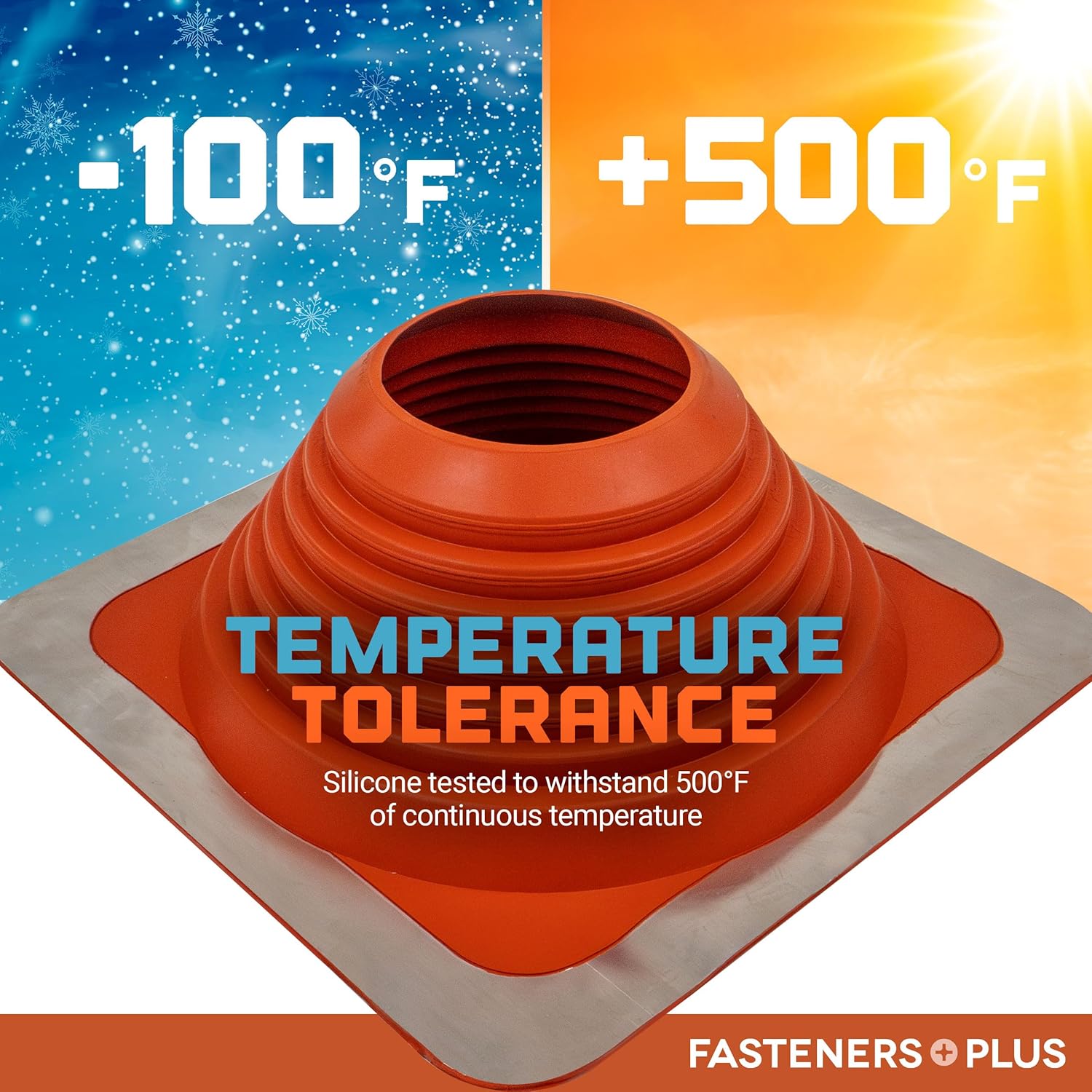 Fasteners Plus High Temp Roof Boot Kit, Red
