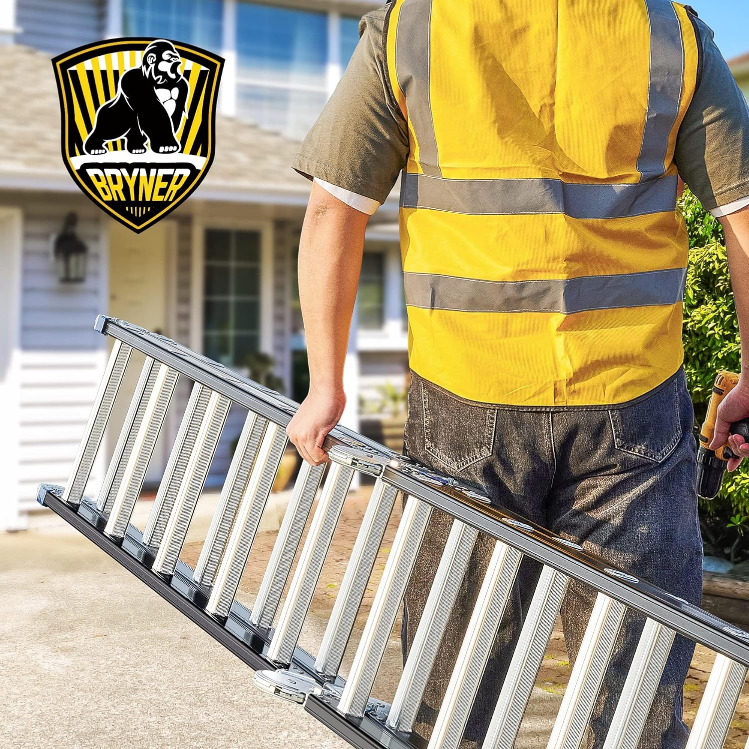 Bryner 7 in 1 Multi-Purpose Folding Adjustable Telescoping Aluminium Extension Ladders