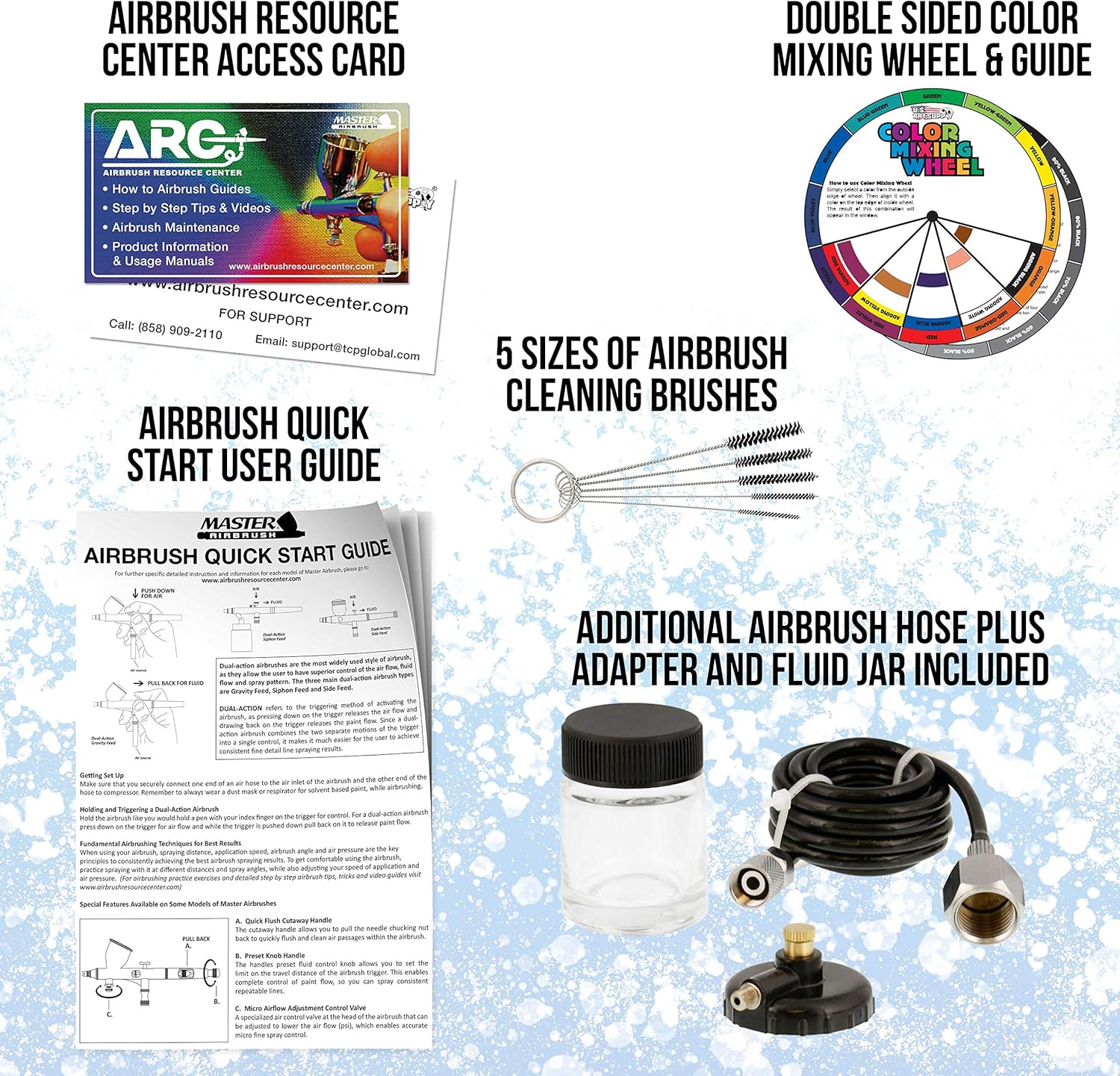 Master Airbrush Dual Fan Air Compressor Professional Airbrushing System Kit with 3 Airbrushes