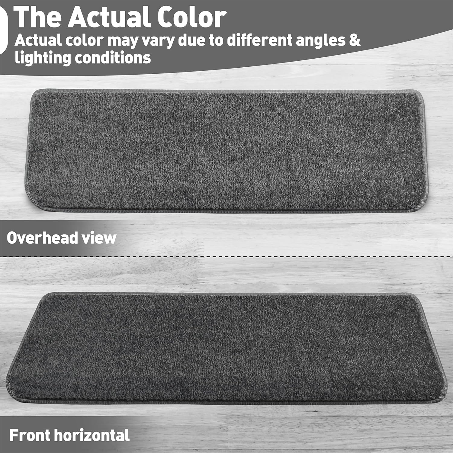 PURE ERA Bullnose Carpet Stair Treads Set Tape Free Non-Slip Indoor Stair Protectors