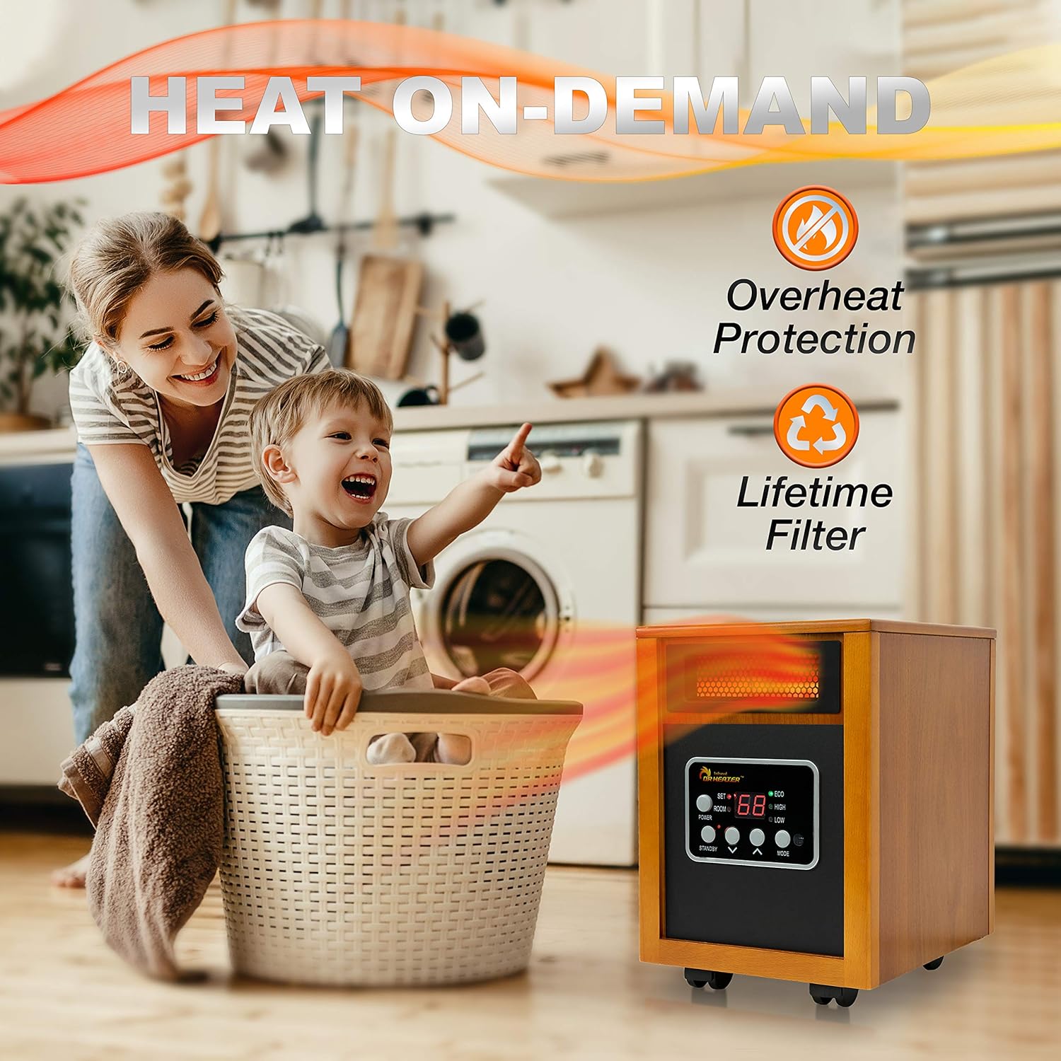 Dr Infrared Heater Portable Space Heater Original 1500 Watt Cherry