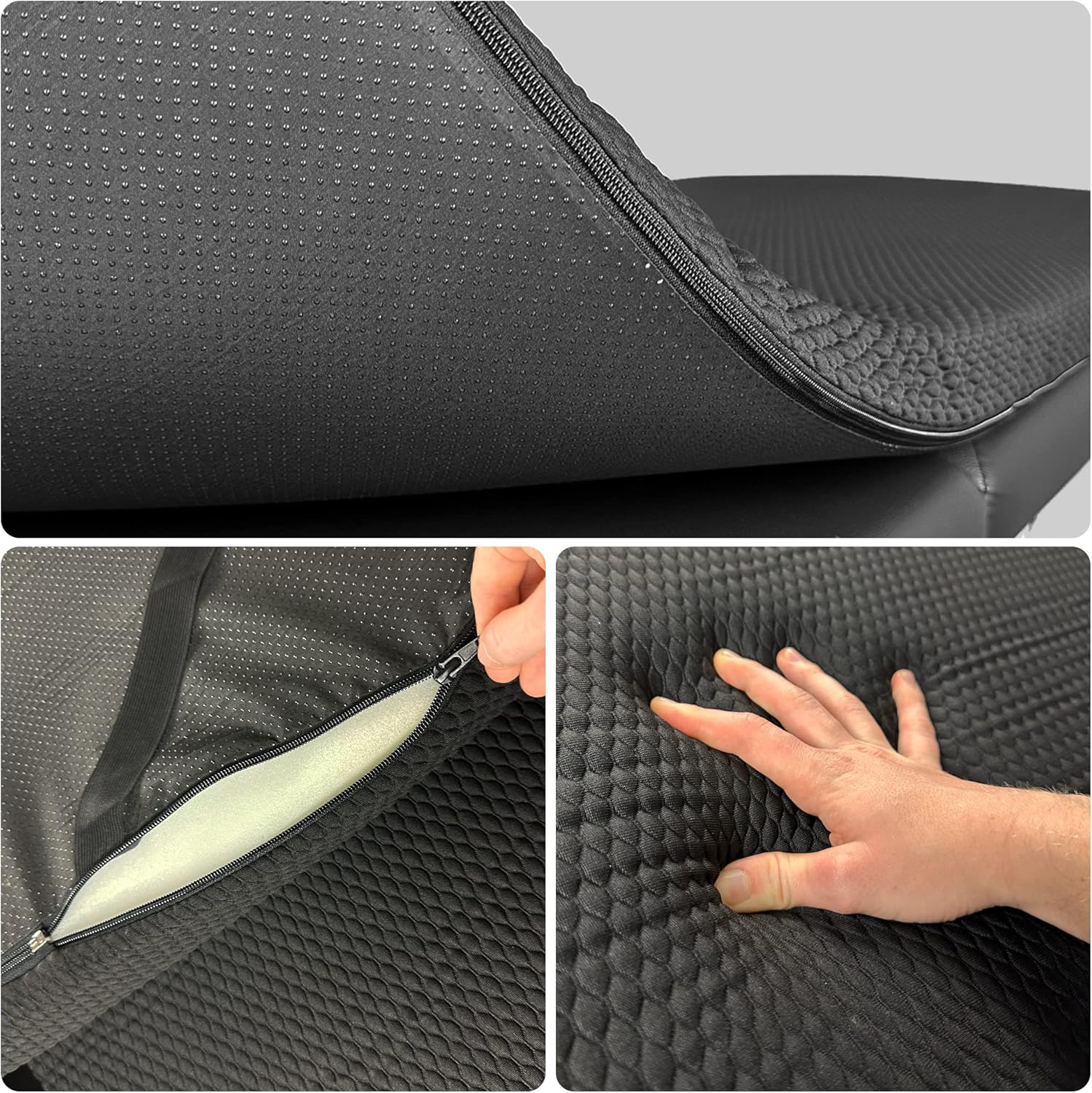 XOLLOZ Bed Topper Memory Foam with Four Corner Straps & Anti-Slip Bottom