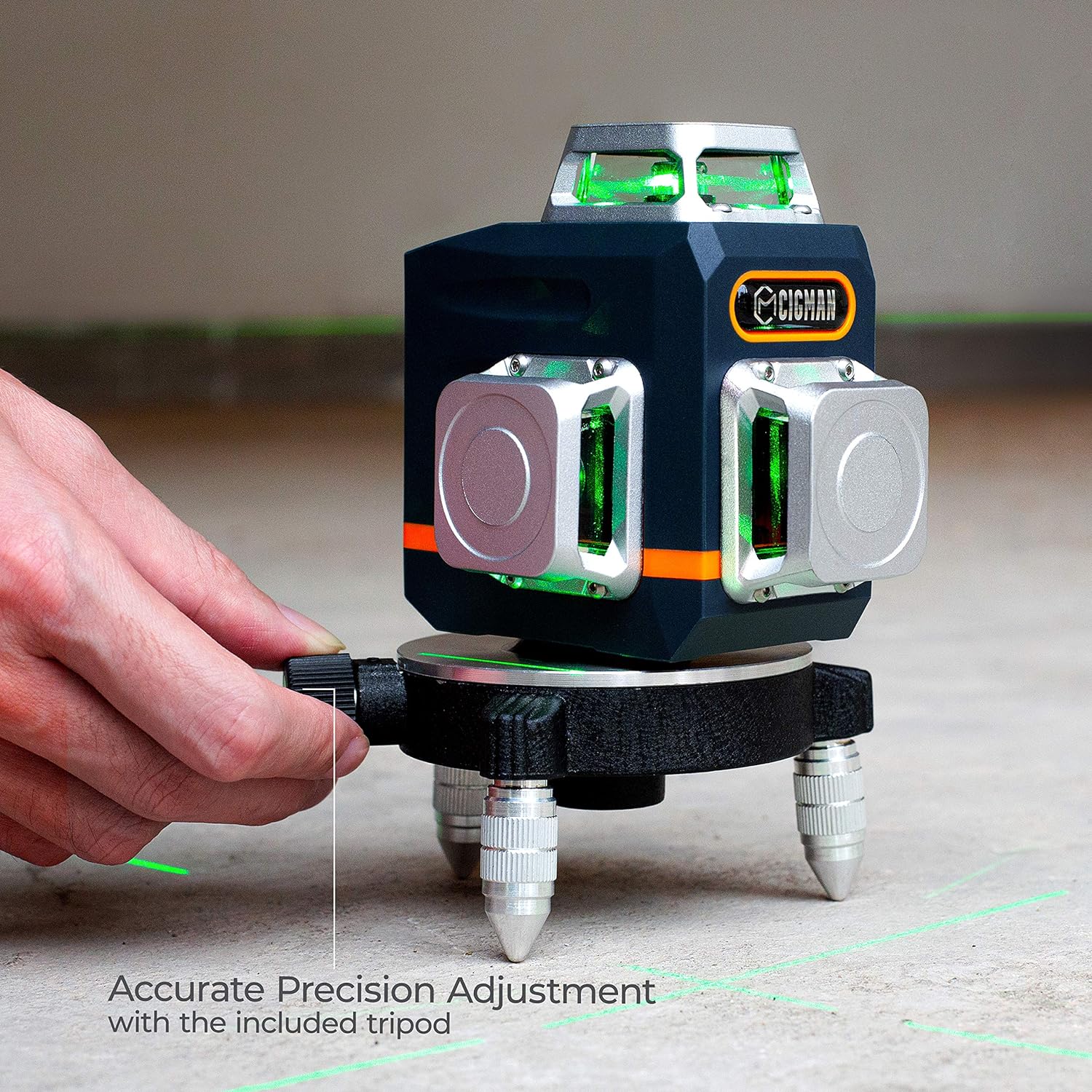 CIGMAN Laser Level Self Leveling 3x360° 3D Green Cross Line