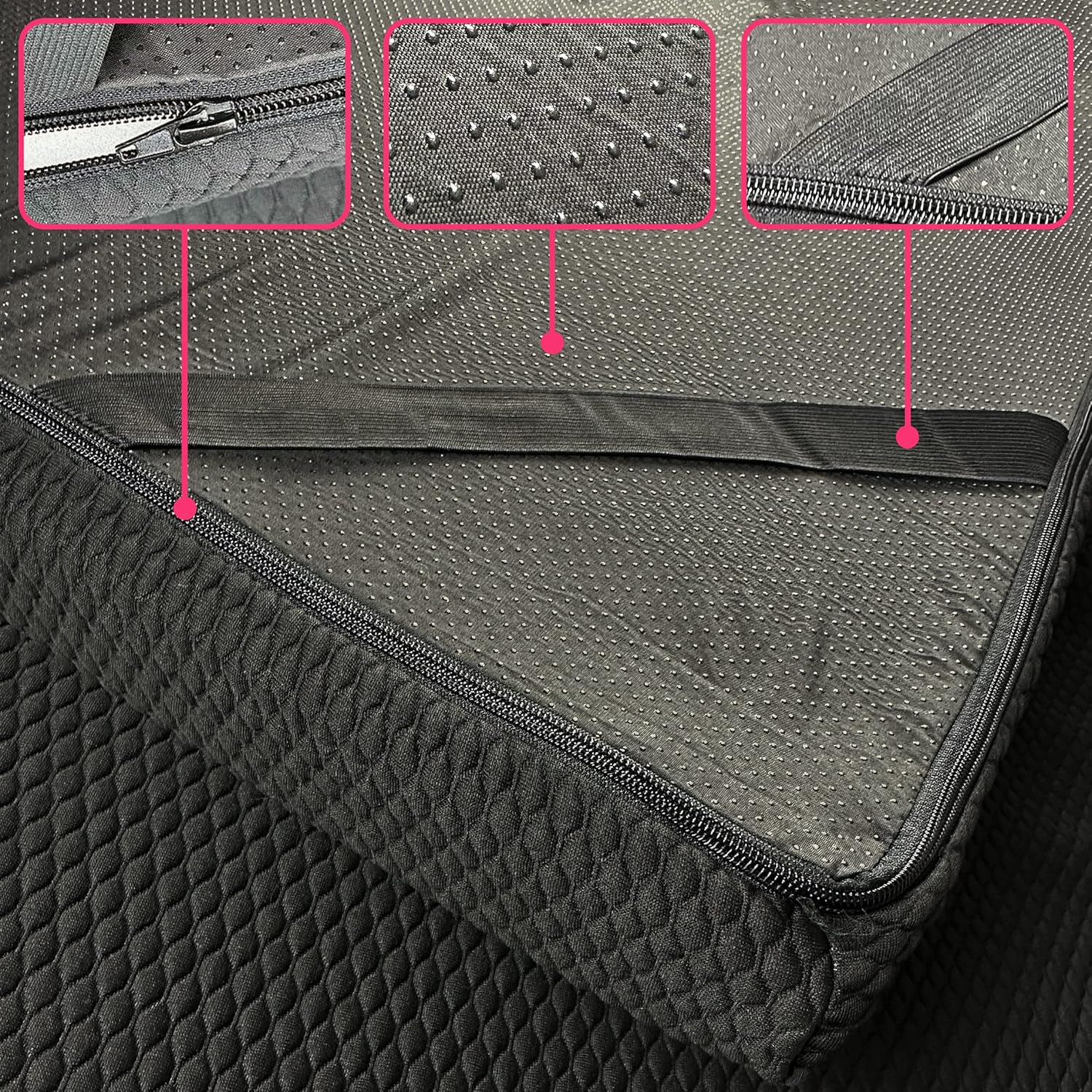XOLLOZ Bed Topper Memory Foam with Four Corner Straps & Anti-Slip Bottom