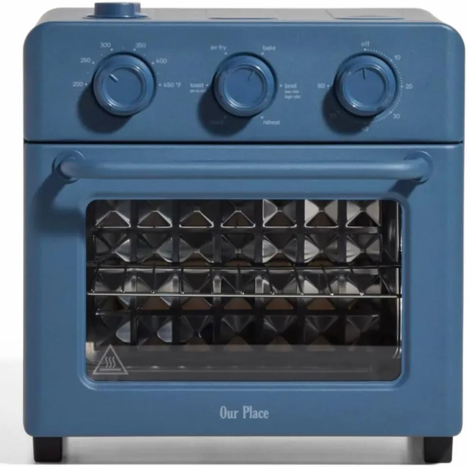 Our Place Wonder Oven | 6-in-1 Air Fryer & Toaster Oven with Steam Infusion | Compact, Countertop Friendly, Fast Preheat, Multifunctional | Air Fry, Toast, Roast, Bake, Reheat & Broil | Blue Salt