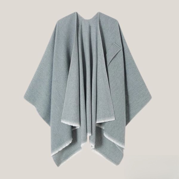 Dark Gray Women's Front Open Shawl