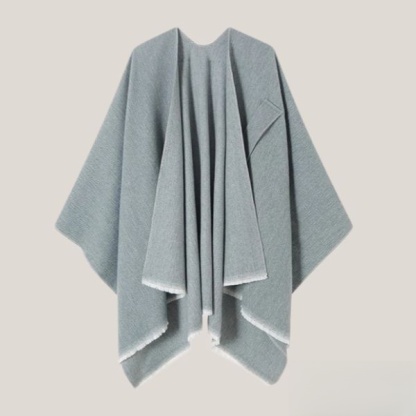 Dark Gray Women's Front Open Shawl