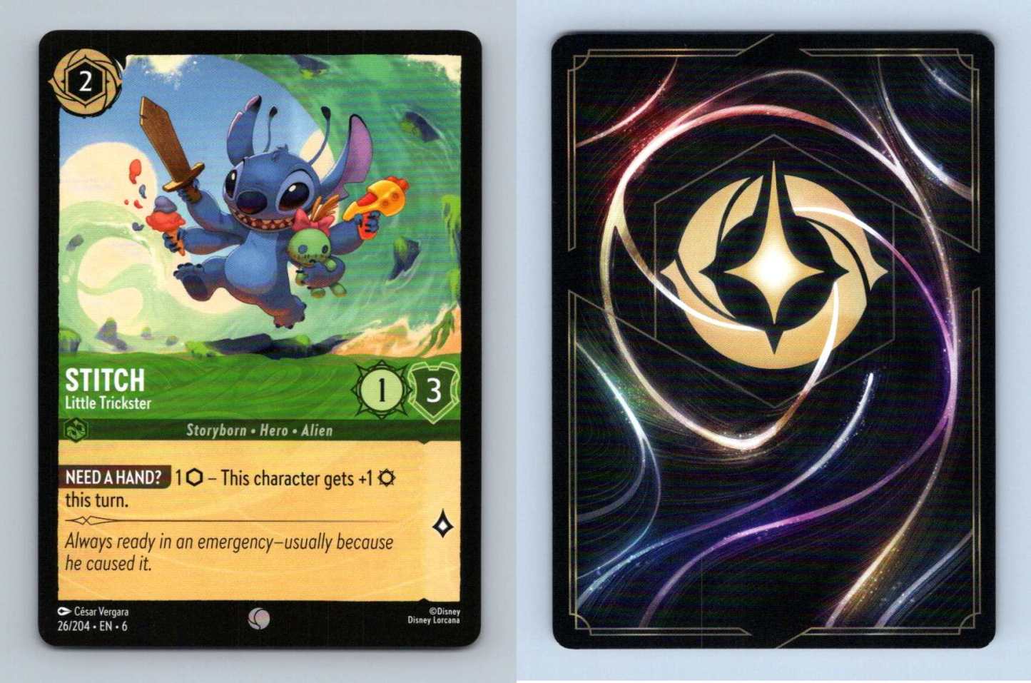 Stich #26/204 Lorcana Into The Inklands 2024 Disney Common TCG-Breakoutcards