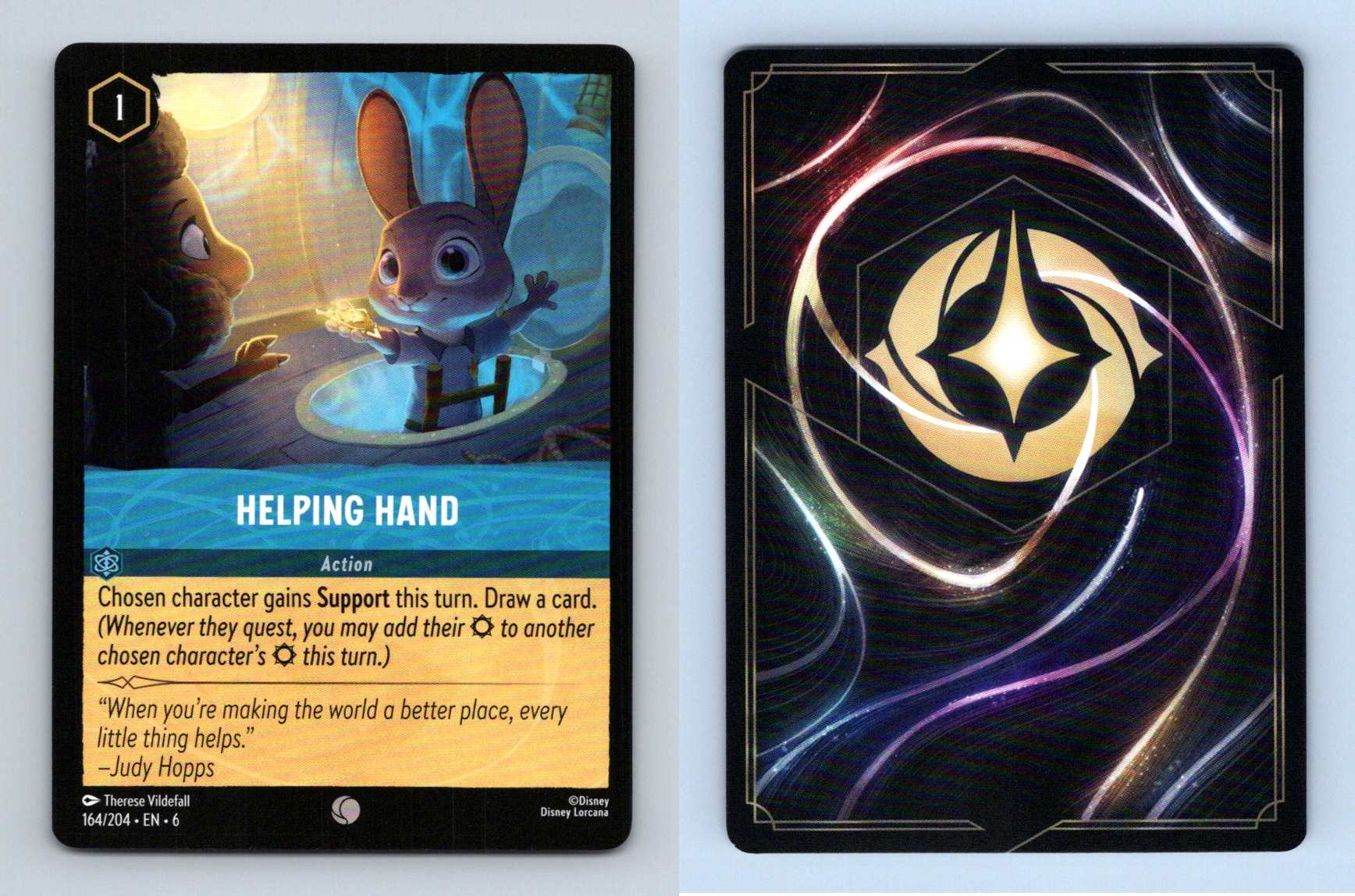 Helping Hand #164/204 Lorcana Azurite Sea 2024 Disney Common TCG