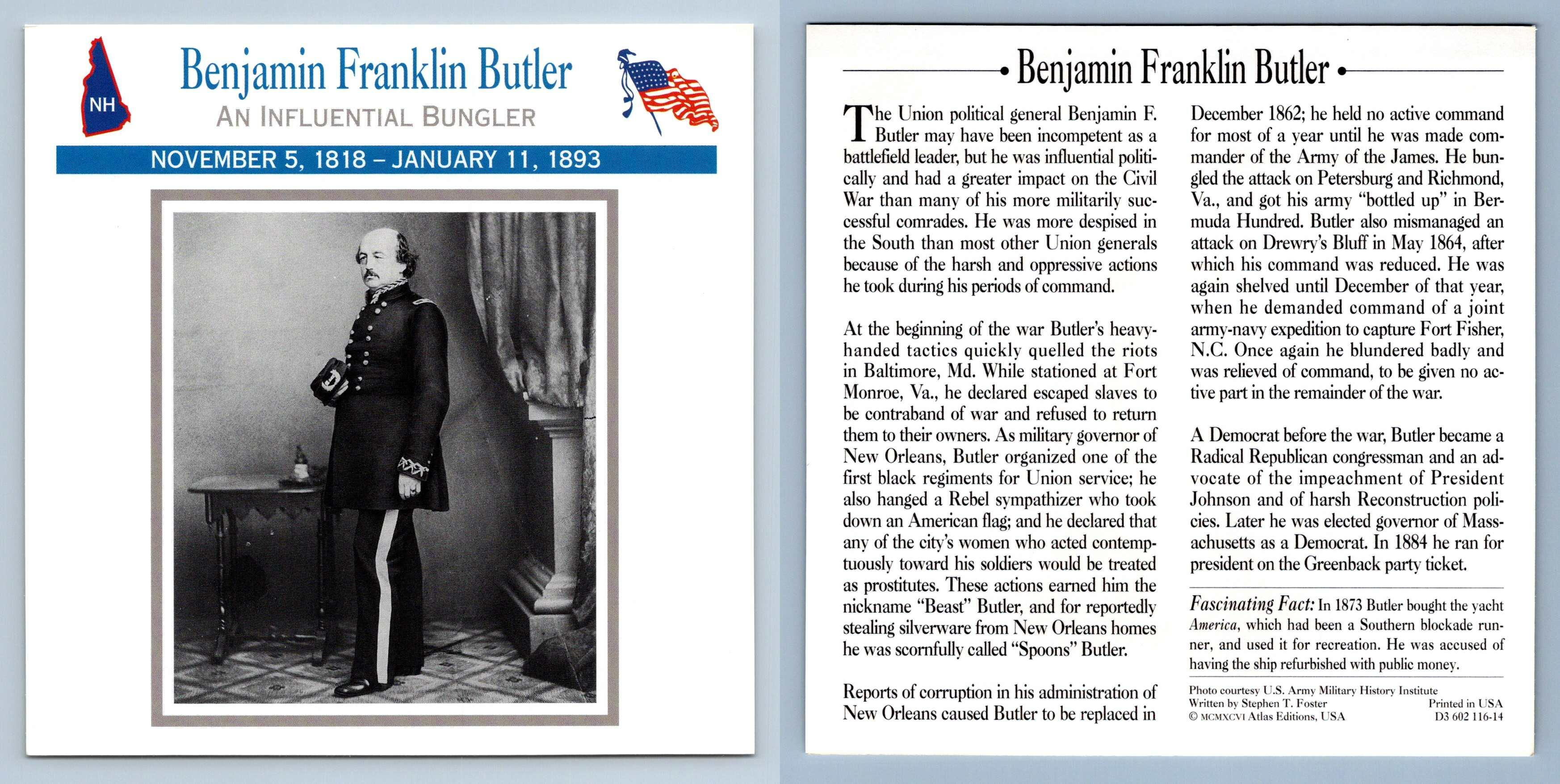 An Influential Bungler - Benjamin Franklin Butler - Officers Civil War ...