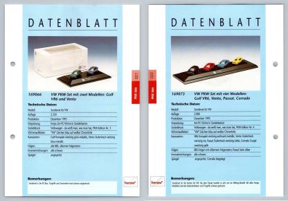 VW Golf VR6, Vento / Golf VR6, Corrado #21/22 PKW - Herpa Data Sheet-Breakoutcards