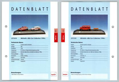 Michelin Car Collection #51/52 PKW - Herpa Data Sheet-Breakoutcards