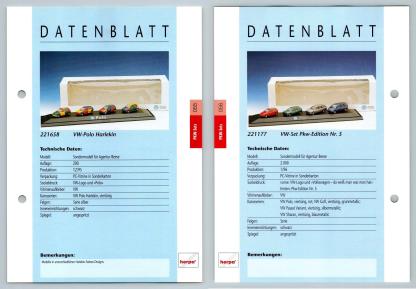 VW Polo / VW Set #55/56 PKW - Herpa Data Sheet-Breakoutcards