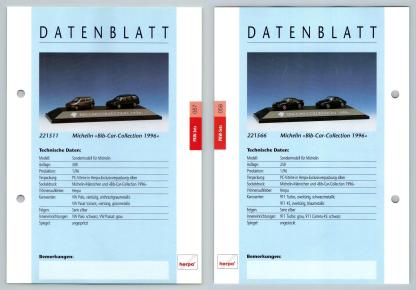 Michelin Car Collection #57/58 PKW - Herpa Data Sheet-Breakoutcards