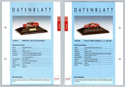 BMW M3 ATS / Ferrari 348tb #59/60 Motorsport - Herpa Data Sheet-Breakoutcards
