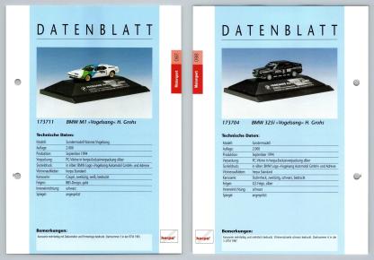 BMW M1 / BMW 325i #97/98 Motorsport - Herpa Data Sheet-Breakoutcards