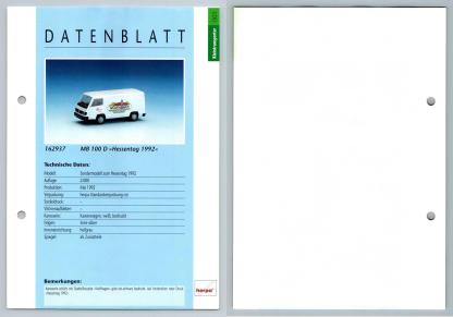 MB 100 D Hassentag #1 Kleintransporter - Herpa Data Sheet-Breakoutcards