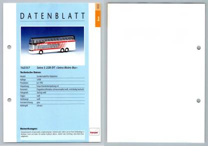 Setra S 228 DT #3 Busse - Herpa Data Sheet-Breakoutcards