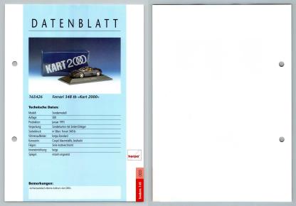 Ferrari 348tb Kart 2000 #3 Sonderm. 1:43 - Herpa Data Sheet-Breakoutcards