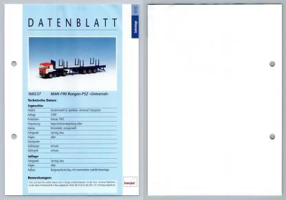 MAN F90 Rungen PSZ #10 Sattelzuge - Herpa Data Sheet-Breakoutcards