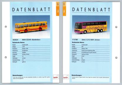Man Su240 / Setra S 215 HDH #21/22 Busse - Herpa Data Sheet-Breakoutcards
