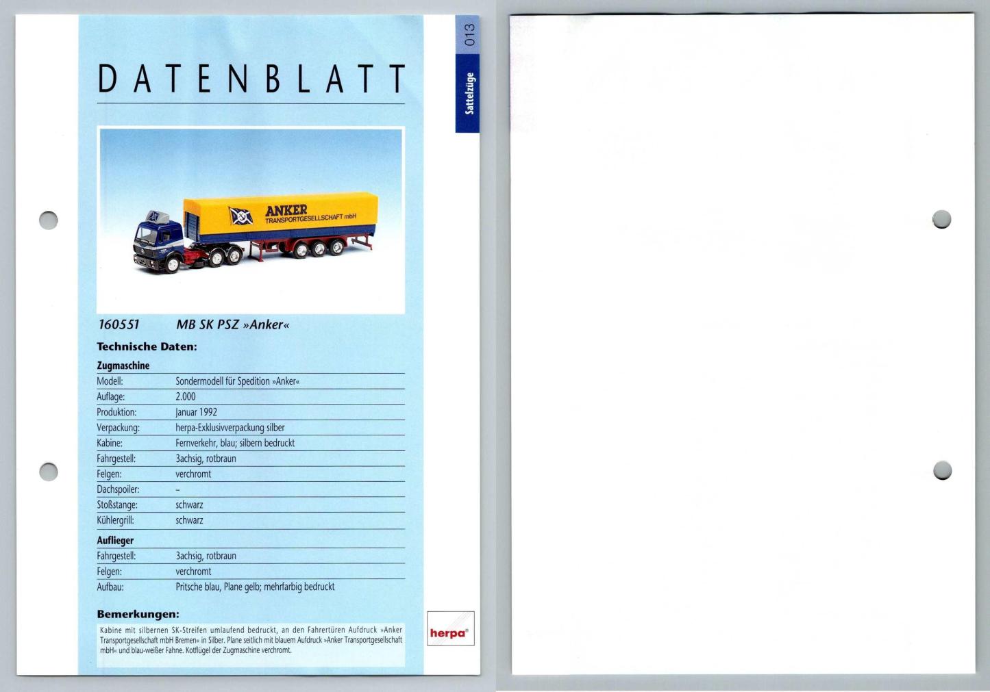 MB SK PSZ Anker #13 Sattelzuge - Herpa Data Sheet-Breakoutcards