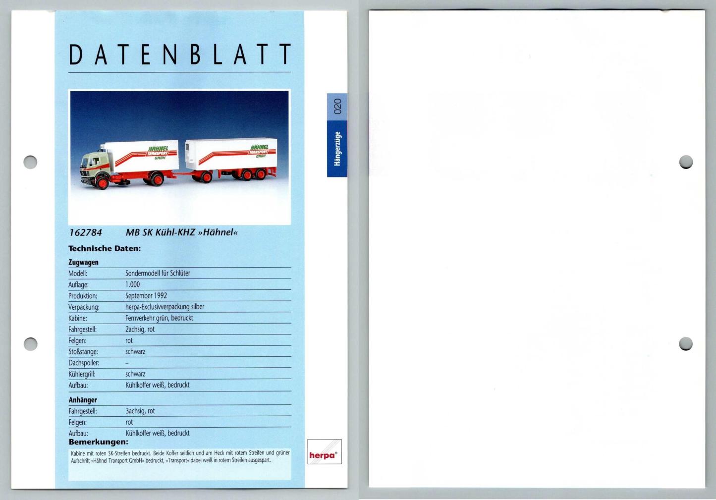 MB SK Kuhl KHZ Hahnel #20 Hangerzuge - Herpa Data Sheet-Breakoutcards
