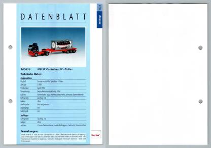 MB SK Container-SZ Talke #24 Sattelzuge - Herpa Data Sheet-Breakoutcards