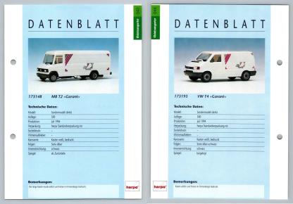 MB T2 Garant #43/44 Kleintransporter - Herpa Data Sheet-Breakoutcards