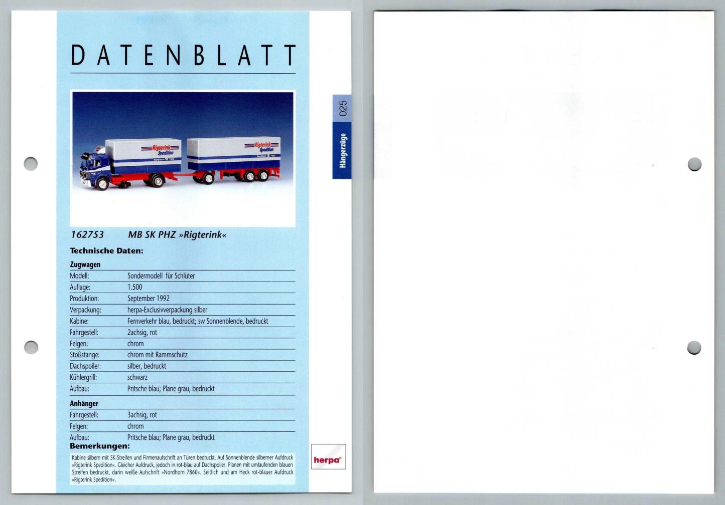 MB SK PHZ Rigterink #25 Hangerzuge - Herpa Data Sheet-Breakoutcards