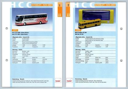 Setra S315 HDH / MAN Stadtbus SU 240 #47/48 Busse - Herpa Data Sheet-Breakoutcards